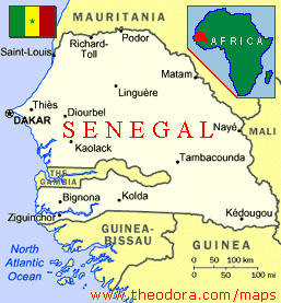 africa map senegal