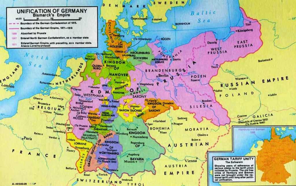 1871 map of europe. *1871:Germany unified