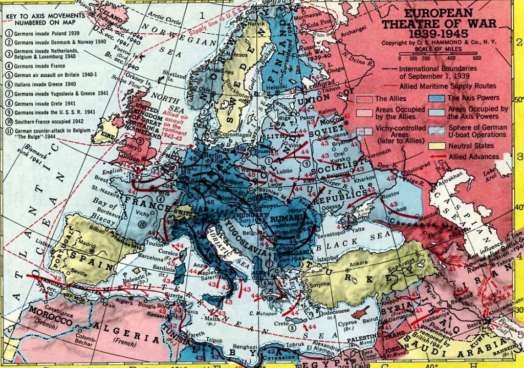 Map Of Poland 1939. *1939:1945:European Theatre