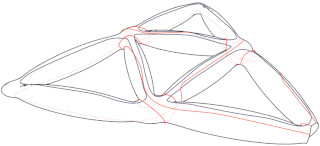 Line drawing of a bordered Heegaard diagram