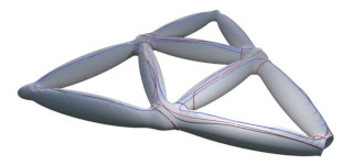 3D rendered image of a bordered Heegaard diagram