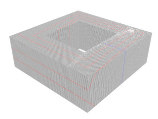 3D rendered image of a piece of a Heegaard diagram