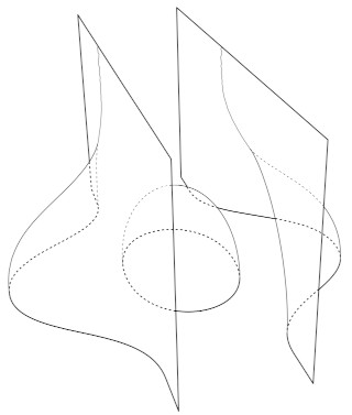 Line drawing of another tangle cobordism