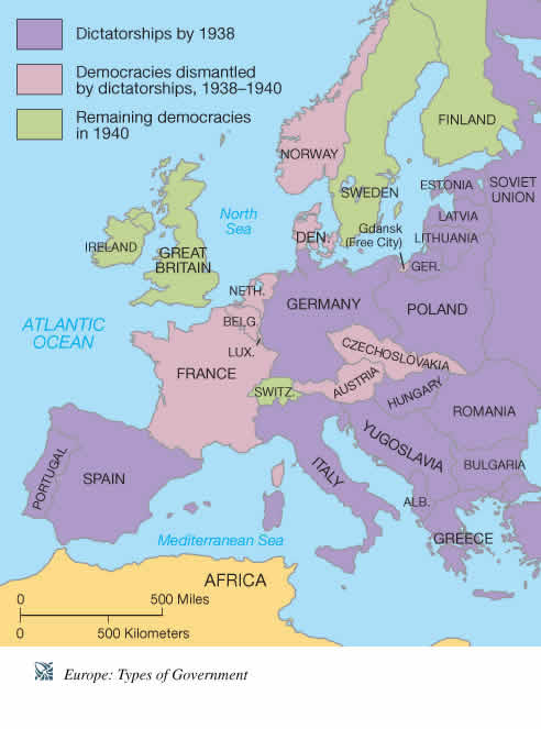 Political Systems in Europe, 1938/40