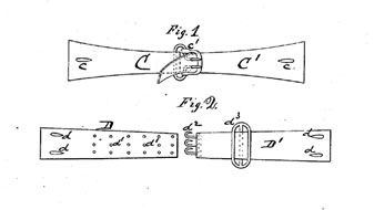 Patent no. 121,992, Improvement in Adjustable and Detachable Straps for Garments