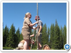 Supervising coring at Rocky Ridge Lake
