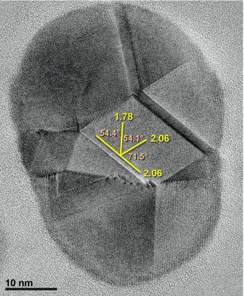 HR-TEM image of a large nanodiamond from a site in Greenland