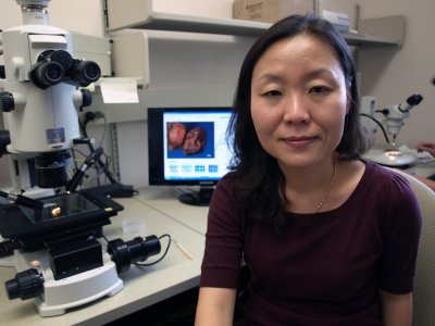 Gyoung-Ah Lee in her lab