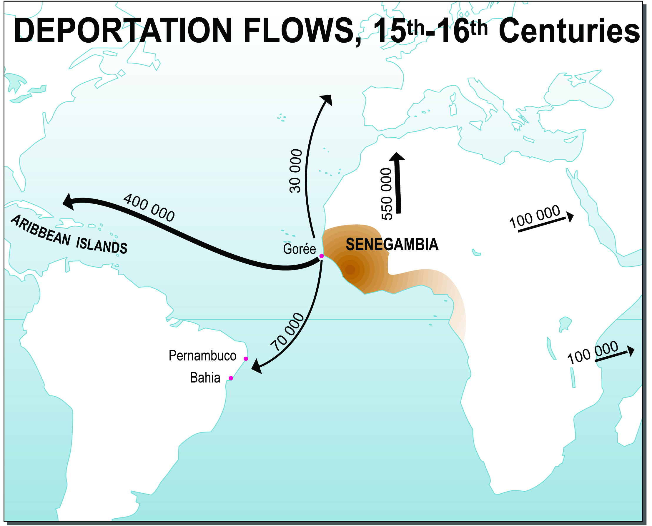 Transatlantic Slave Trade Routes Map