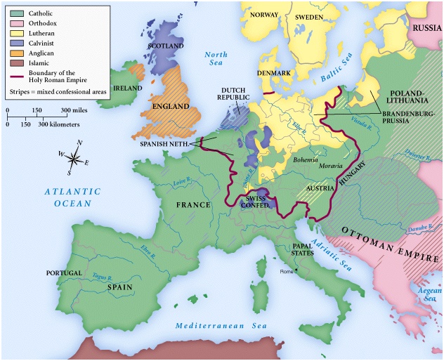 Europe at the time of the greatest confessionalisation (initiated