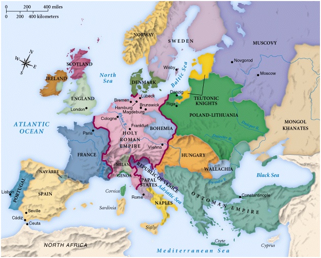 map of europe in 1500 442referencemaps map of europe in 1500