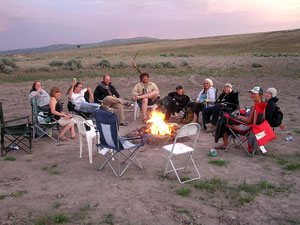Relaxing by the Fire at Field School 2010