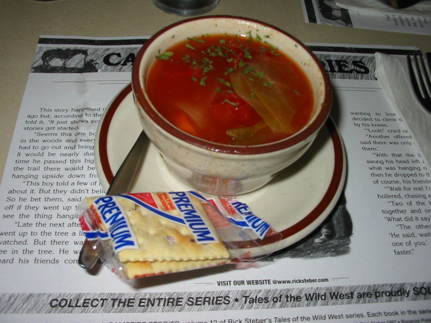 und Gemuesesuppe fuer Renate und mich