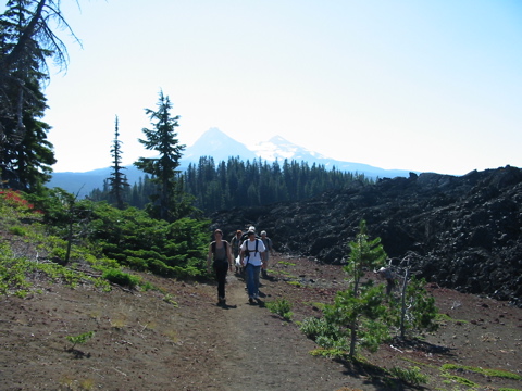 North and Middle Sister behind us