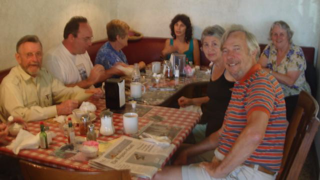 Snacking at the Sweet Spot in Monroe, from R, CCW: Herb, Janet, Margot...