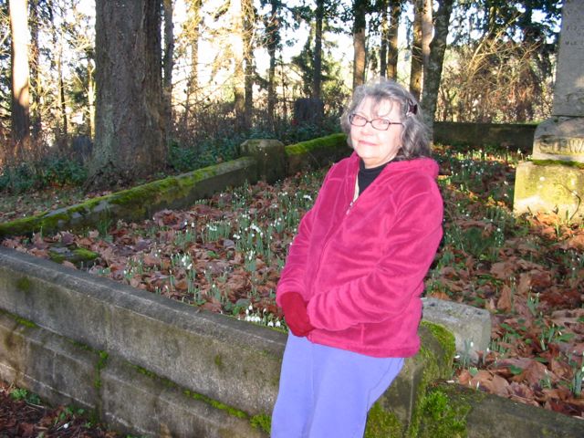 29. January 2009: Carol  loved to see the first flowers of the year in the Masonic Cemetery