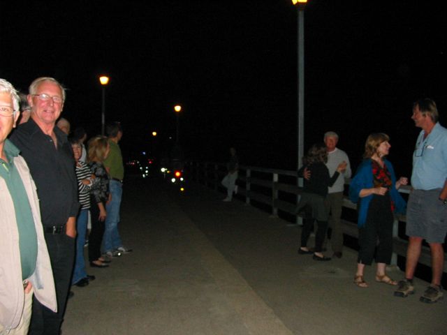 The taillights of bikers 