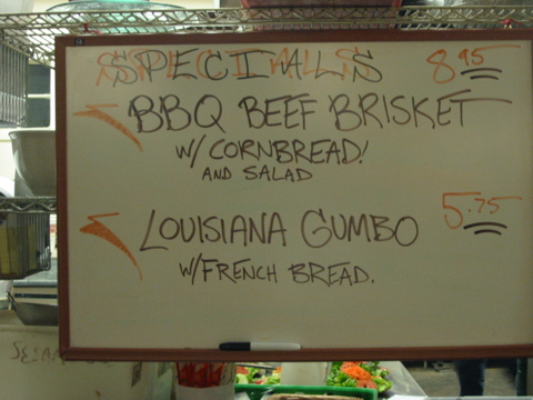 ...complete with gumbo on the menu...