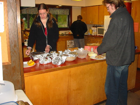 Mari and Teemu, the kitchen crew