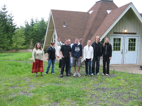 on top of the hill: our hikers...