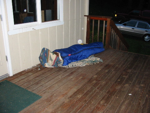 sleeping on the deck