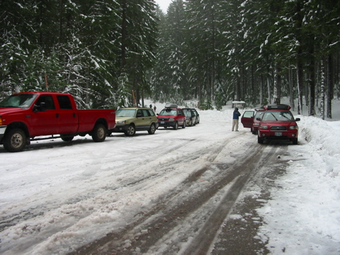 in the meantime more cars in the Sno-Park