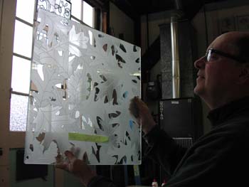 Etched with a sandblaster