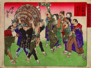 The Tori-no-machi Festival at Senzoku from the series Comic Pictures of Famous Places in the Early Days of Tokyo
