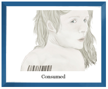 Digital Illustration of a female with barcode on back
