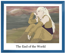 Celes sitting on a cliff