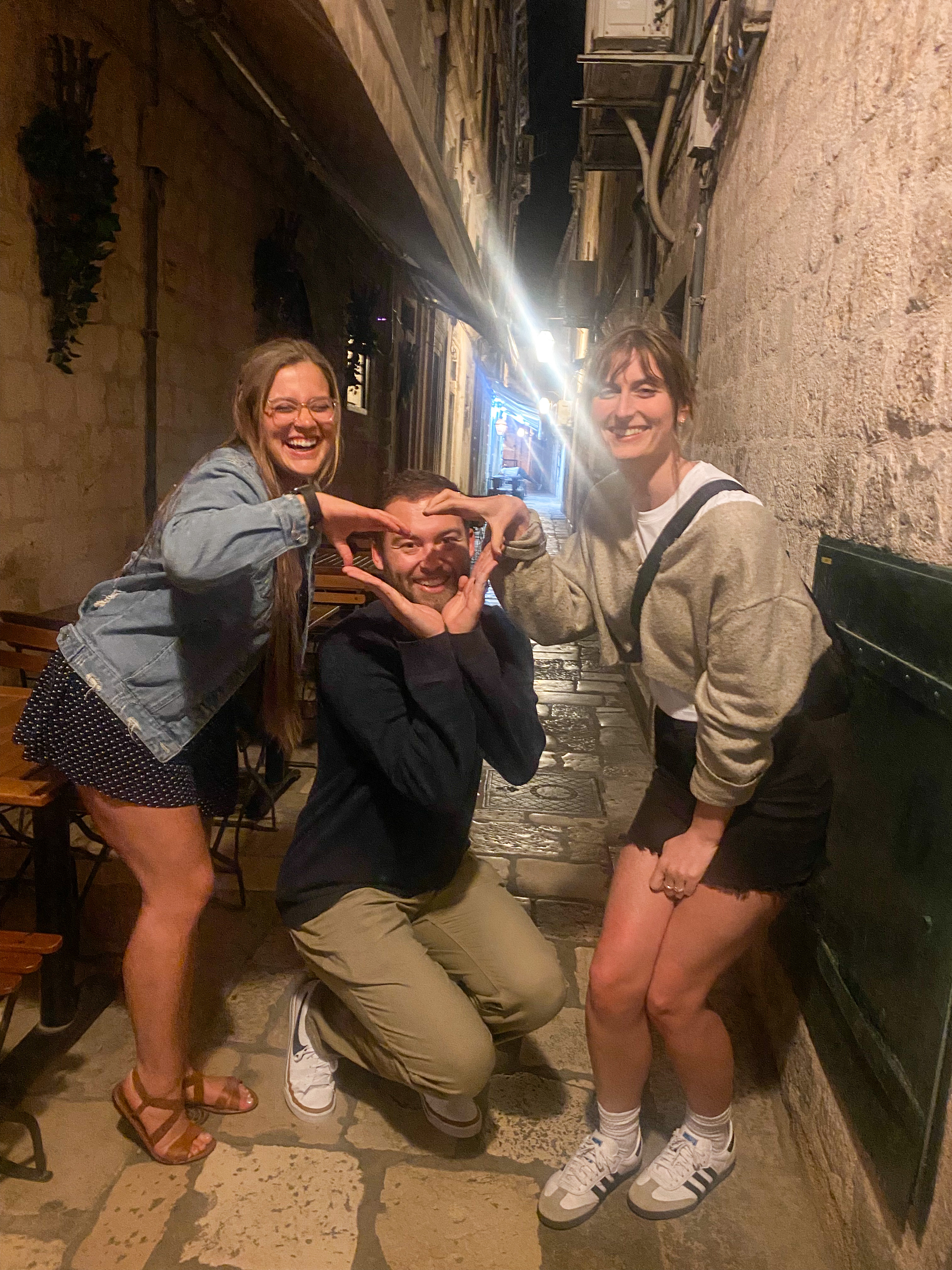 Catherine and Nick with colleague in Dubrovnik for Neural Control of Movement conference