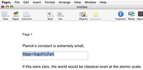 mac word processor maths formula