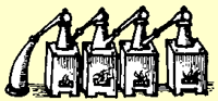 antique woodcut of a compound still