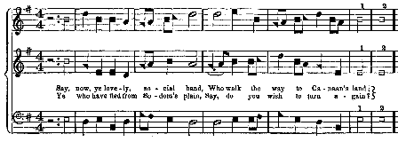 [partial score of CLAMANDA from 1859 Sacred Harp]